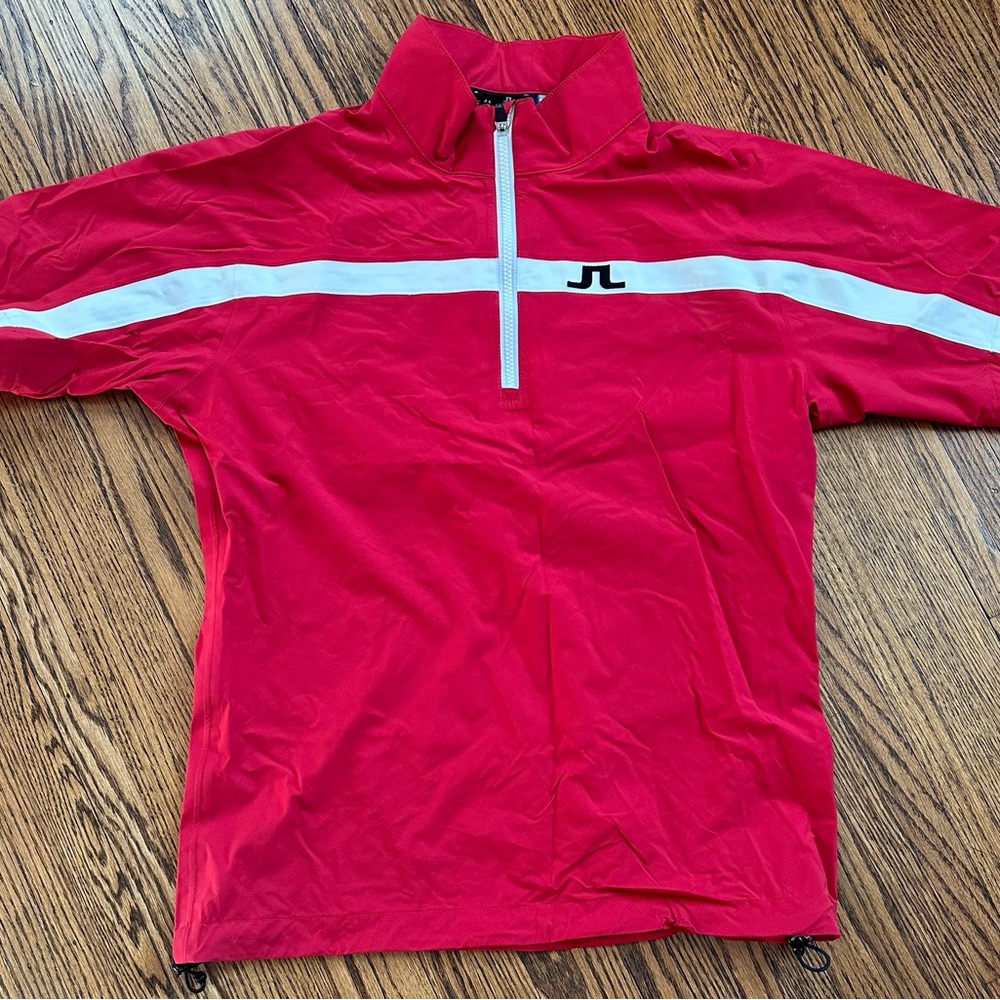 J.Lindeberg Red Half-Zip Jacket with White Accents